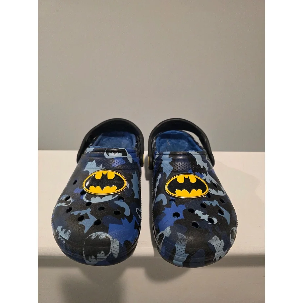 Crocs Kids Batman Camo Fleece Lined Clogs Blue Black Yellow Size C12